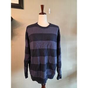 Brandy Melville Brianna Cotton Thick Stripe Sweater Navy Blue